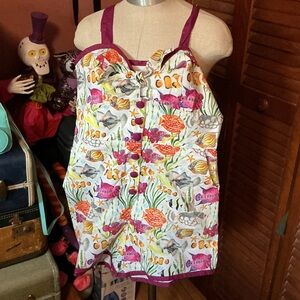 NWT Unique Vintage watercolor fish romper